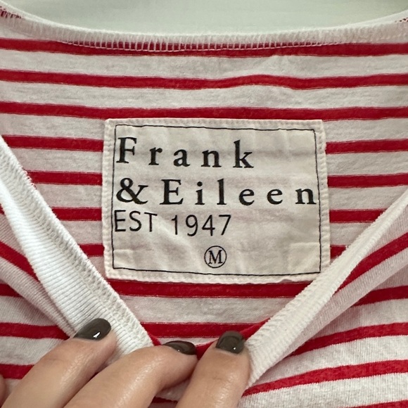 Frank & Eileen JOSEPHINE Red French Stripe Heritage Jersey Medium Classic Preppy - Picture 4 of 8